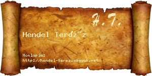 Hendel Teréz névjegykártya